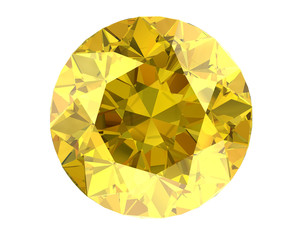 Sticker - Yellow diamond on white background (high resolution 3D image)