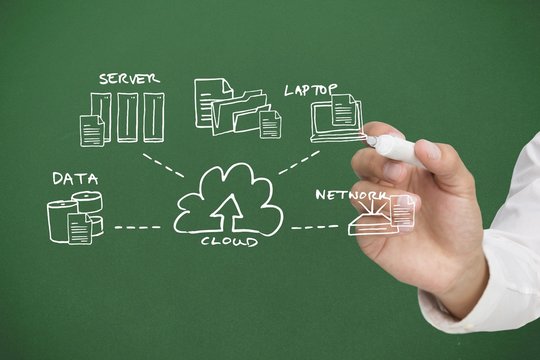 Composite image of businessman writing graphic