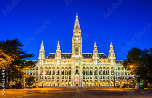 Rathaus Mayor office in Vienna, Austria Canvas Print