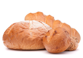 Wall Mural - fresh bread isolated on white background cutout