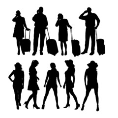 Poster - Vector silhouette of people.