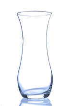 Empty Glass Vase On White Background