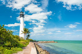 Fototapeta Miasta - Famous lighthouse at Key Biscayne, Miami