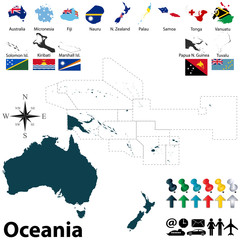 Political map of Oceania