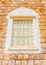 Beautiful Wooden Window Of A Building In Hydra Island In Greece