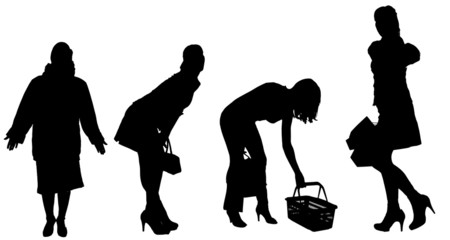 Poster - Vector silhouette of women.