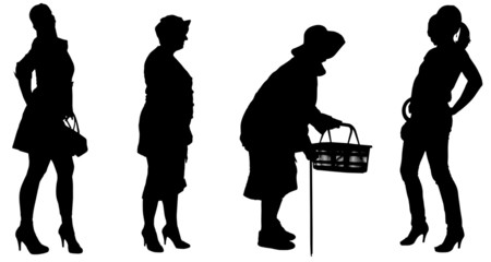 Poster - Vector silhouette of women.