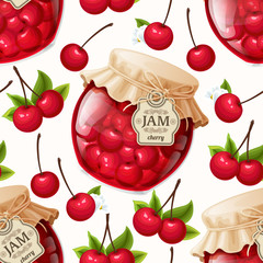 Poster - Cherry jam seamless pattern