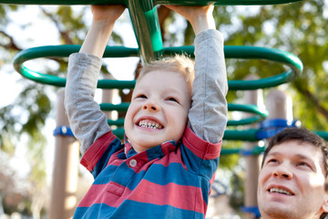 Canvas Print - family at kids playground