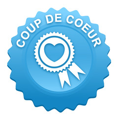 Poster - coup de cœur sur bouton web denté bleu