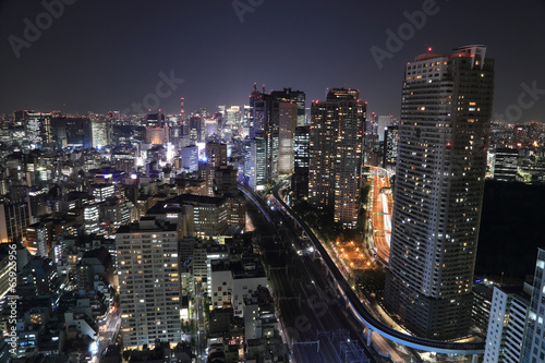 Obraz w ramie Tokyo cityscape at night