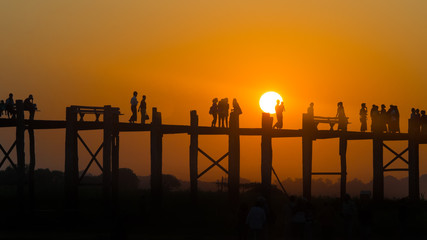 U Bein bridge. Mandalay. Myanmar.