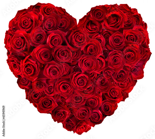 Fototapeta na wymiar Heart of red roses