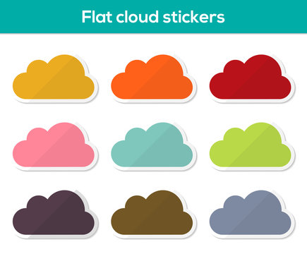 Flat cloud stickers