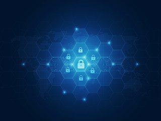Aufkleber - business data protection and  cyber security concept