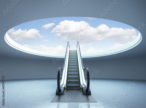 Photographie Escalator stairway to success