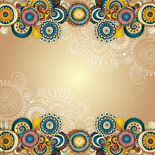 Obraz w ramie Vector abstract floral decorative background.