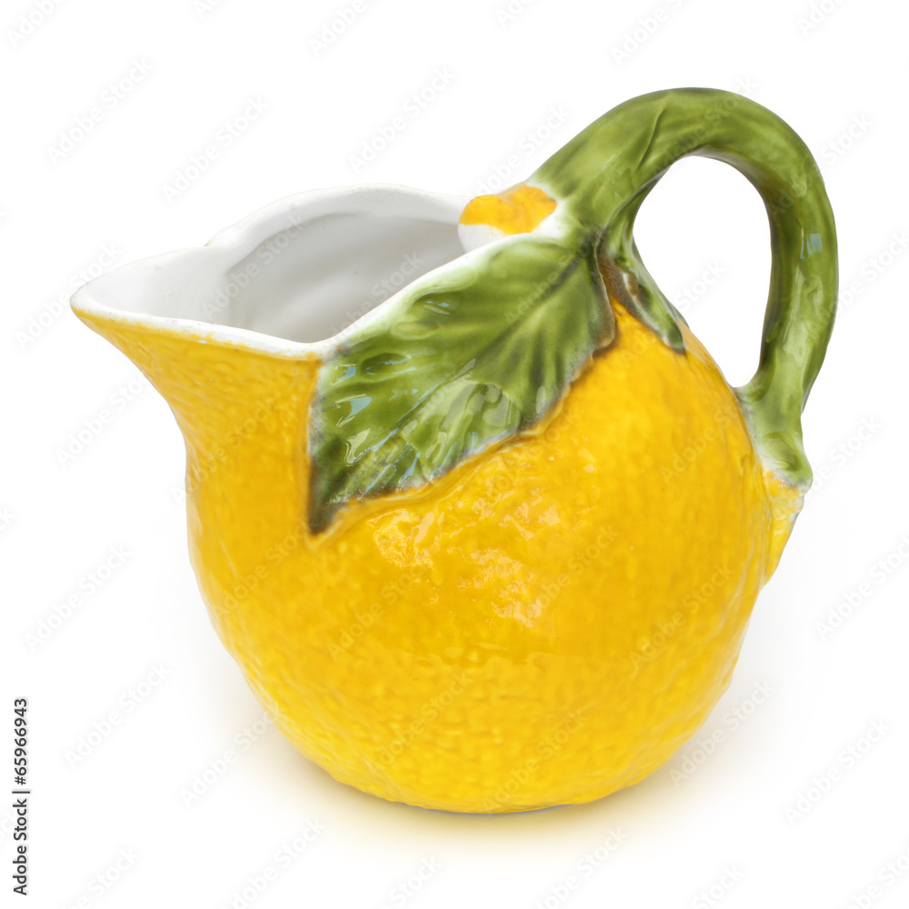 Pichet Ancien En Faïence Jaune Citron - Vintage 1920-1940 - Hauteur 14,5 Cm