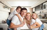 Fototapeta  - Family with two children