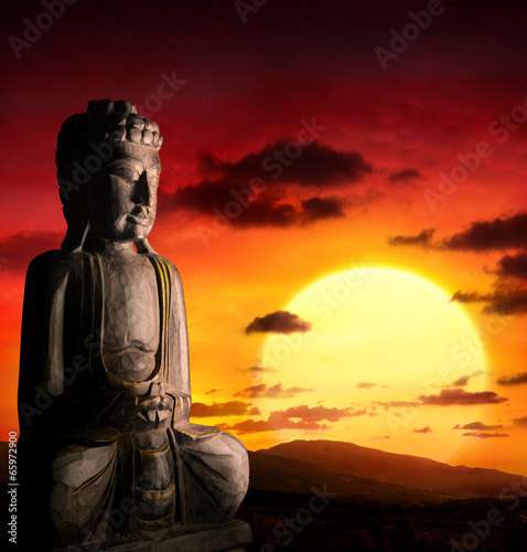 Photo spiritual background of Asian culture with buddha