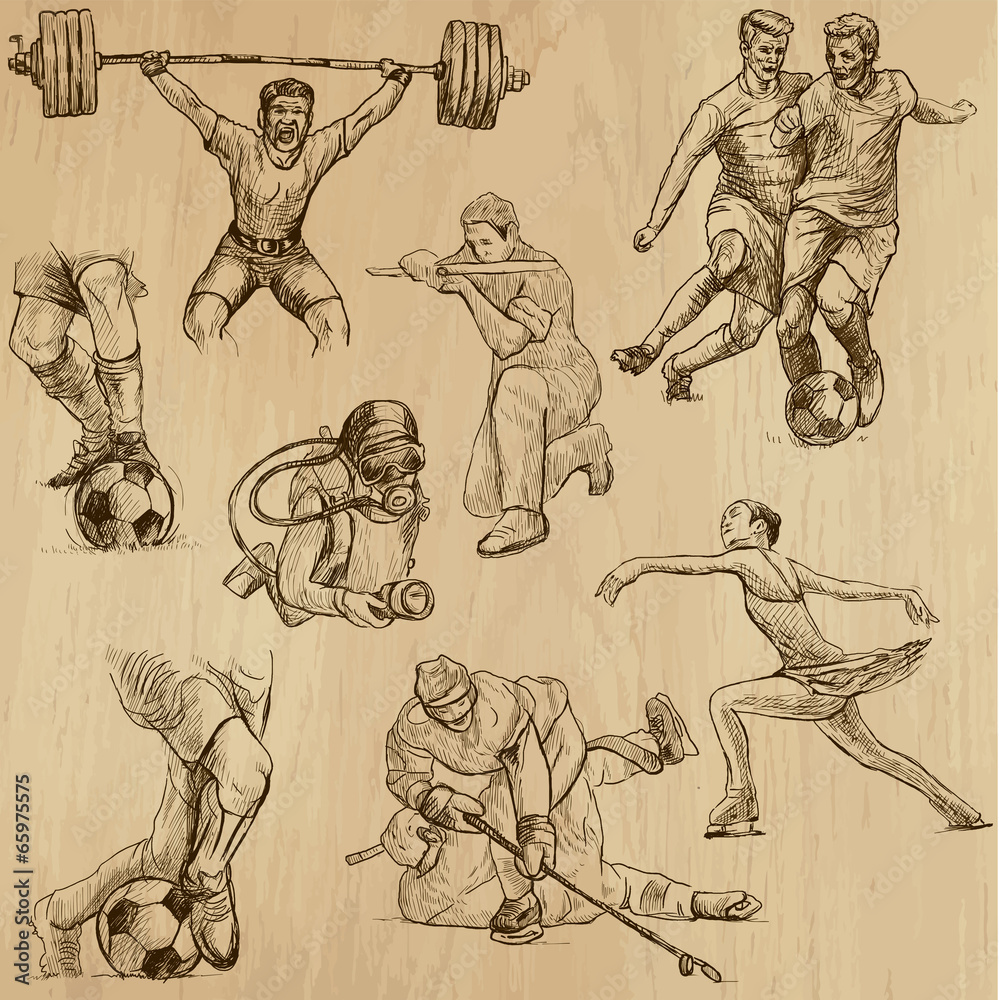Sport collection no.10 - hand drawn illustrations Stock Vector | Adobe ...