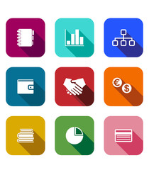 Poster - Set of flat business icons