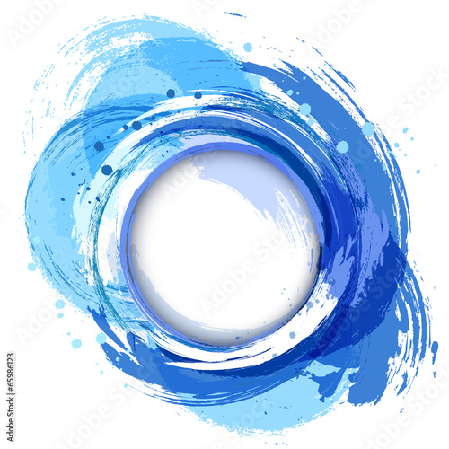 Blue. Circle abstract vector background. Artistic brush strokes - Buy