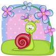 Snail with flowers