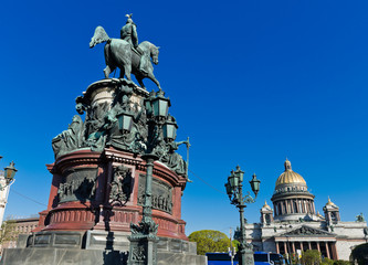 Saint Isaac's Cathedral and the Monument to Emperor Nicholas I,