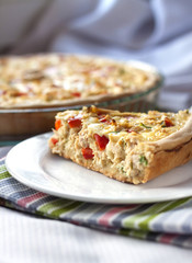 Canvas Print - Chicken tart with paprika and goat cheese