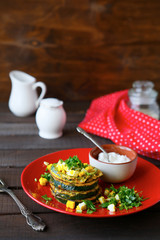 Poster - stack of fried courgettes