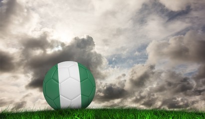 Aufkleber - Composite image of football in nigeria colours