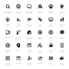 Wall Mural - SEO Professional Mono Icon Set