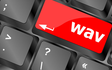 Poster - wav word on keyboard keys button