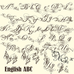Wall Mural - English ABC letters in vintage style
