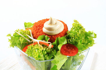 Poster - Green salad with fried breaded cheese