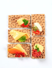 Sticker - Whole grain crispbread with various toppings