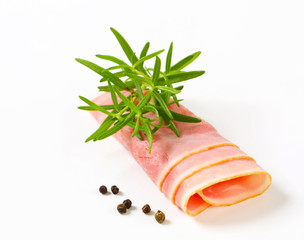 Poster - Thin slices of cooked ham, rolled up