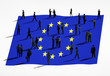 European Union Flag and Group Of People