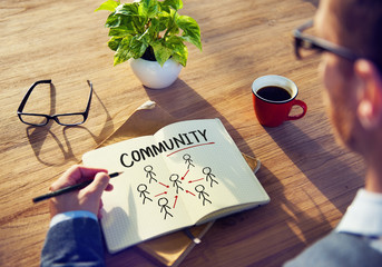 Canvas Print - Businessman Brainstorming About Community