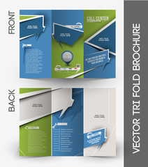 Sticker - tri-fold call center mock up & brochure design