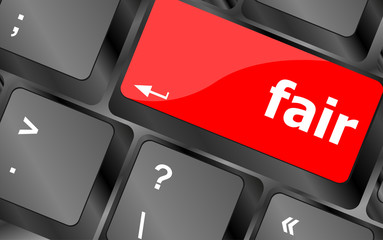 Poster - fair word on computer pc keyboard key