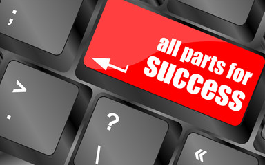 Poster - all parts for success button on computer keyboard key