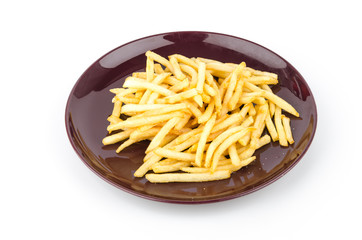 Sticker - French fries dish isolated white background