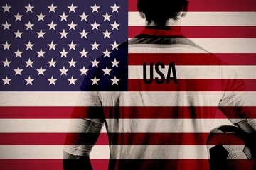 Poster - Composite image of usa football player holding ball