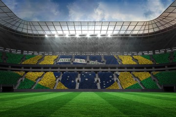 Poster - Large football stadium with brasilian fans