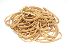 Isolated Collection Of Elastic Bands Stacked In A Heap