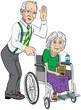 Senior Couple with Lady in Wheelchair