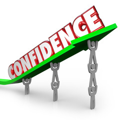 Confidence Word Team Lifting Arrow Believe Yourself
