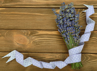 Wall Mural - Bouquet lavender decorated with ribbon